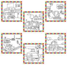 Galt - Бебешка книжка за рисуване с вода, Превозни средства