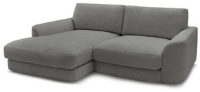 Тъмносив ъглов диван от прежда с примки от букле (ляв ъгъл) Leonore – Bobochic Paris