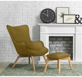 Зелен фотьойл с табуретка Niko – Ropez