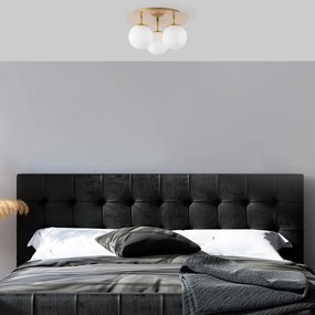 Осветително тяло за таван в златисто със стъклен абажур 37x44 cm Well – Opviq lights