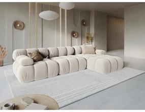 Бежов кадифен модулен ъглов диван (десен ъгъл) Bellis – Micadoni