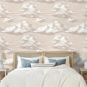 Тапет – Бежови винтидж облаци