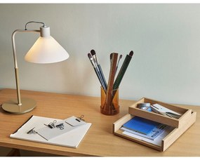 Бяла настолна лампа със стъклен абажур (височина 44 cm) Spot – Hübsch