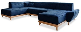 Морскосин U-образен разтегателен диван, ляв ъгъл Dazzling Daisy - Miuform