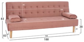 Разтегателно канапе Уанда HM3149.12 розов цвят