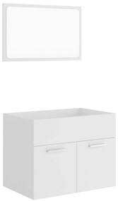 804782 vidaXL Комплект мебели за баня, бял, инженерно дърво