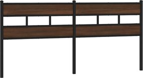 4017189 vidaXL Резервна табла за легло, кафяв дъб, 200 см, стомана и инженерно дърво