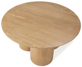 Кръгла масичка за кафе от декор от дъб в естествен цвят ø 80 cm Lua – MOME