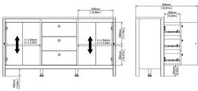 Черен нисък скрин 152x80 cm Madrid – Tvilum