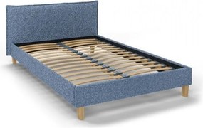 Синьо тапицирано двойно легло с решетка 140x200 cm Tina - Ropez