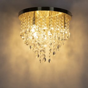 Класическа таванна лампа златисто/месинг 35 см - Медуза