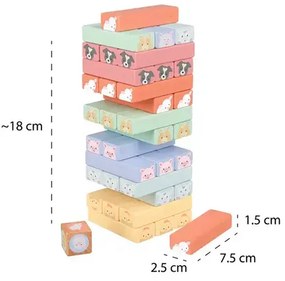 Дървена игра- Дженга - Животните от фермата (FSC®)