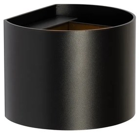 Модерна стенна лампа черна с кръгъл светлинен ефект - Edwin