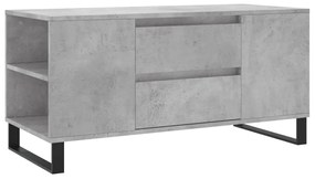831008 vidaXL Кафе маса, бетонно сиви, 102x44,5x50 см, инженерно дърво