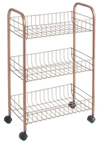 Подвижен органайзер с 3 рафта в меден цвят Lugano - Metaltex