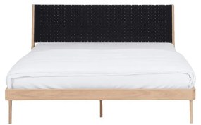 Масивно дъбово легло с черна табла , 180 x 200 cm Fawn - Gazzda