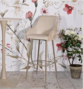 Кремави тапицирани бар столове в комплект с подлакътници 2 бр. (височина на седалката 78 cm) Alaska – Mauro Ferretti