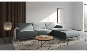 Светлосив ъглов диван, десен ъгъл Puzo - MESONICA