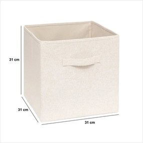 Кутия за съхранение 5five Mix & Modul Tidy Box, Полиестер, Бежова, 31x31 cm