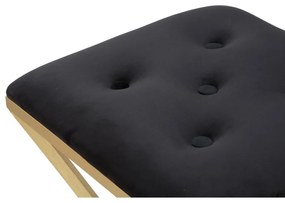 Черен/в златист цвят тапициран бар стол (височина на седалката 75 cm) Piramid – Mauro Ferretti