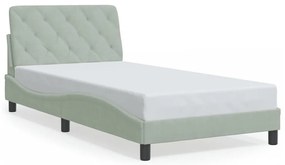 3207905 vidaXL Рамка за легло без матрак, светлосива, 100x200 см, кадифе