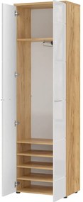 Дъбов гардероб в бял\естествен цвят 60x198 cm Aledo - Germania