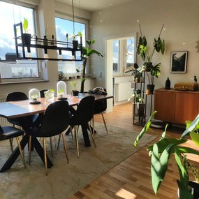 Индустриален висящ аплик черен с 4-светлинна стойка - Cage Rack