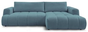 Син сгъваем/с място за съхранение ъглов диван (десен ъгъл) Fuji – Bobochic Paris
