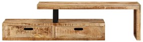 351779 vidaXL ТВ шкаф (118-200) x 30 x 40 см, масивно дърво, цвят манго