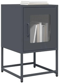 853328 vidaXL Нощно шкафче Антрацит 36x39x60,5 cm Студено валцувана стомана