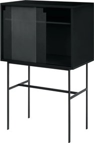 Черна витрина с плъзгащи се врати 70x109x40 cm Lekko – noo.ma