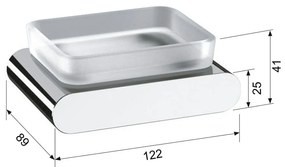 Бяла стенна стъклена сапунерка Flori – Sapho