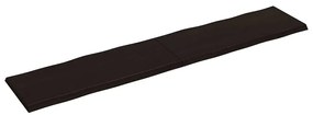 364046 vidaXL Плот за маса тъмнокафяв 200x40x(2-4) см обработен масивен дъб