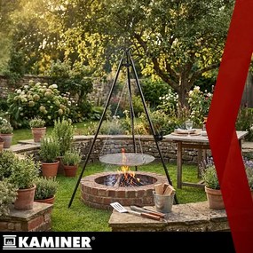 Градинска скара Kaminer Tripod – триножник с регулируема скара 70 см