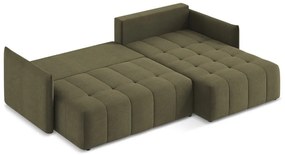 Разтегателен ъглов диван с място за съхранение в цвят каки (десен ъгъл) Moku – Makamii