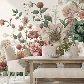 Тапет – Винтидж пастелни цветя