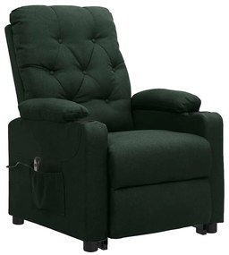 3093483 vidaXL Изправящ стол, тъмнозелен, текстил