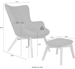 Зелен фотьойл с табуретка Niko – Ropez