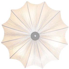 Дизайнерски таванен аплик бял копринен 52 см 3-светлина - Plu