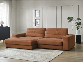 Оранжев кадифен ъглов диван (ляв ъгъл) Sierra – Bobochic Paris