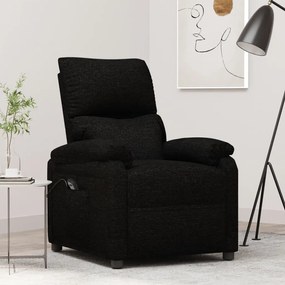 3098427 vidaXL Електрически стол реклайнер, черен, текстил