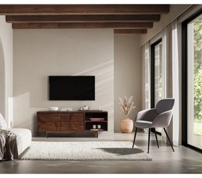 Кафява маса за телевизор от масивно манго 145x55x40 cm Trisha – MOME