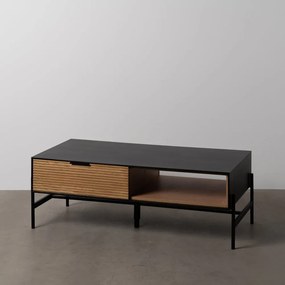 Масичка за кафе от ясен в черен и естествен цвят 60x124 cm Orleans - Ixia