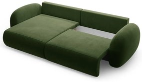 Зелен кадифен сгъваем/с място за съхранение ъглов диван Tonale – Cosmopolitan Design