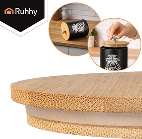 Луксозен комплект кухненски кутии Ruhhy — 4 бр. x 1.5L, херметични с бамбуков капак