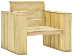 3065748 vidaXL Градински стол с черни възглавници импрегниран бор