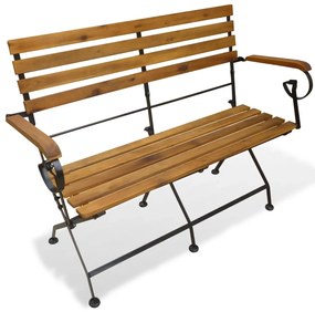 43736 vidaXL Сгъваема градинска пейка, 112 cм, акация масив