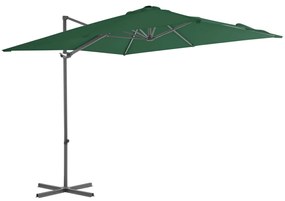 Sonata Градински чадър чупещо рамо и стоманен прът 250x250 см зелен