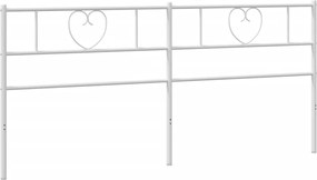 355550 vidaXL Метална резервна табла за легло, бяла, 200 см