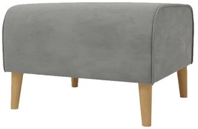 Светлосиво кадифено столче за крака Carole - Ropez